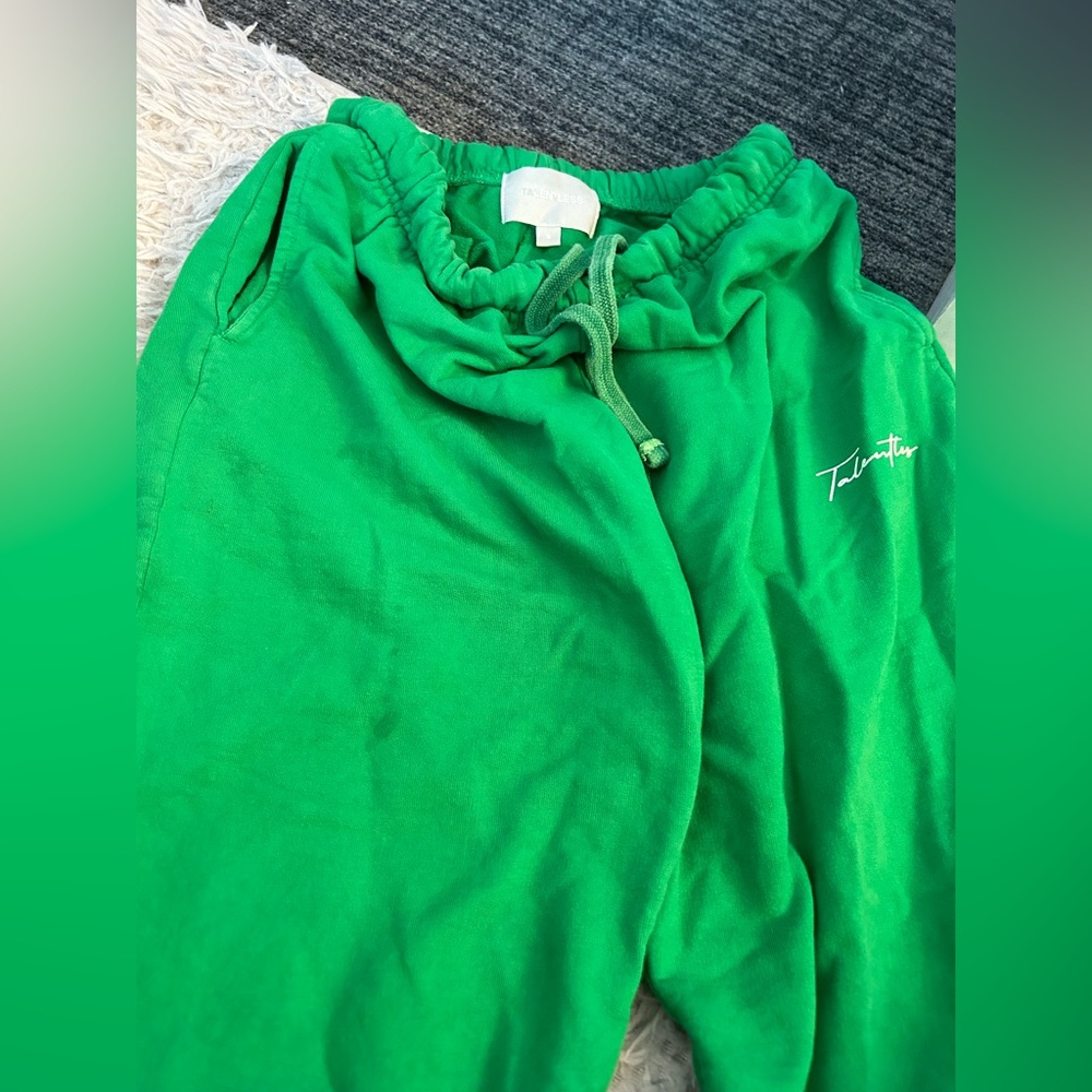 Talentless Scripted Logo Green Adjustable Sweatpa… - image 3